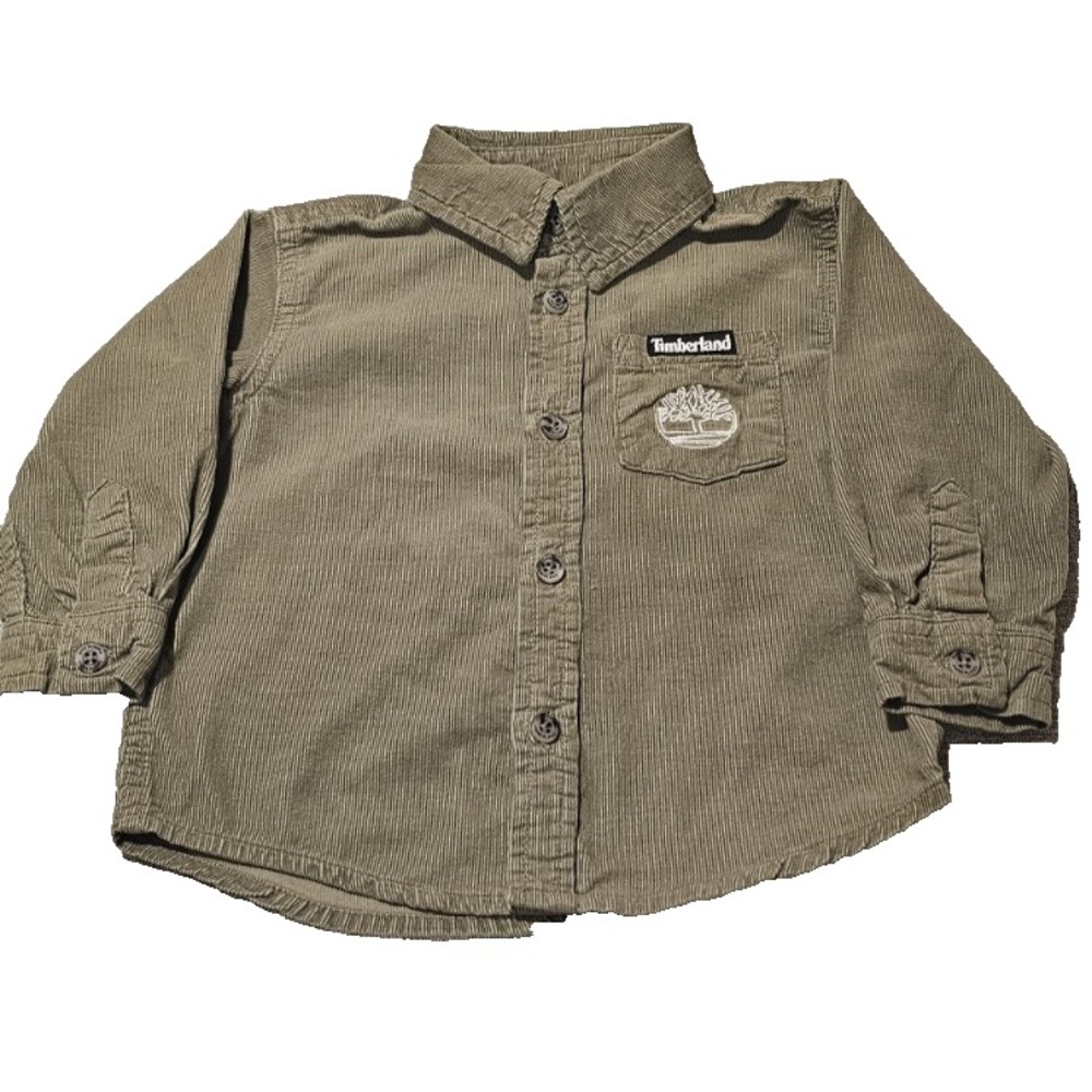 Timberland Baby Boy's Dark Green Corduroy Long Sleeve Shirt Size 18 Month
